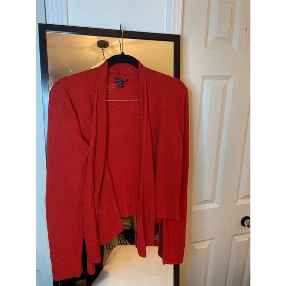 EILEEN FISHER 100% Wool Angle Front Cascade Open Front Cardigan Size XS - Picture 1 of 7